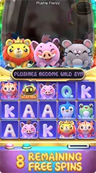 Plushie Frenzy · Membaca penanda kemenangan Super Mega Win dan posisi Wild
